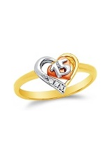 little  15 years three color gold baby ring